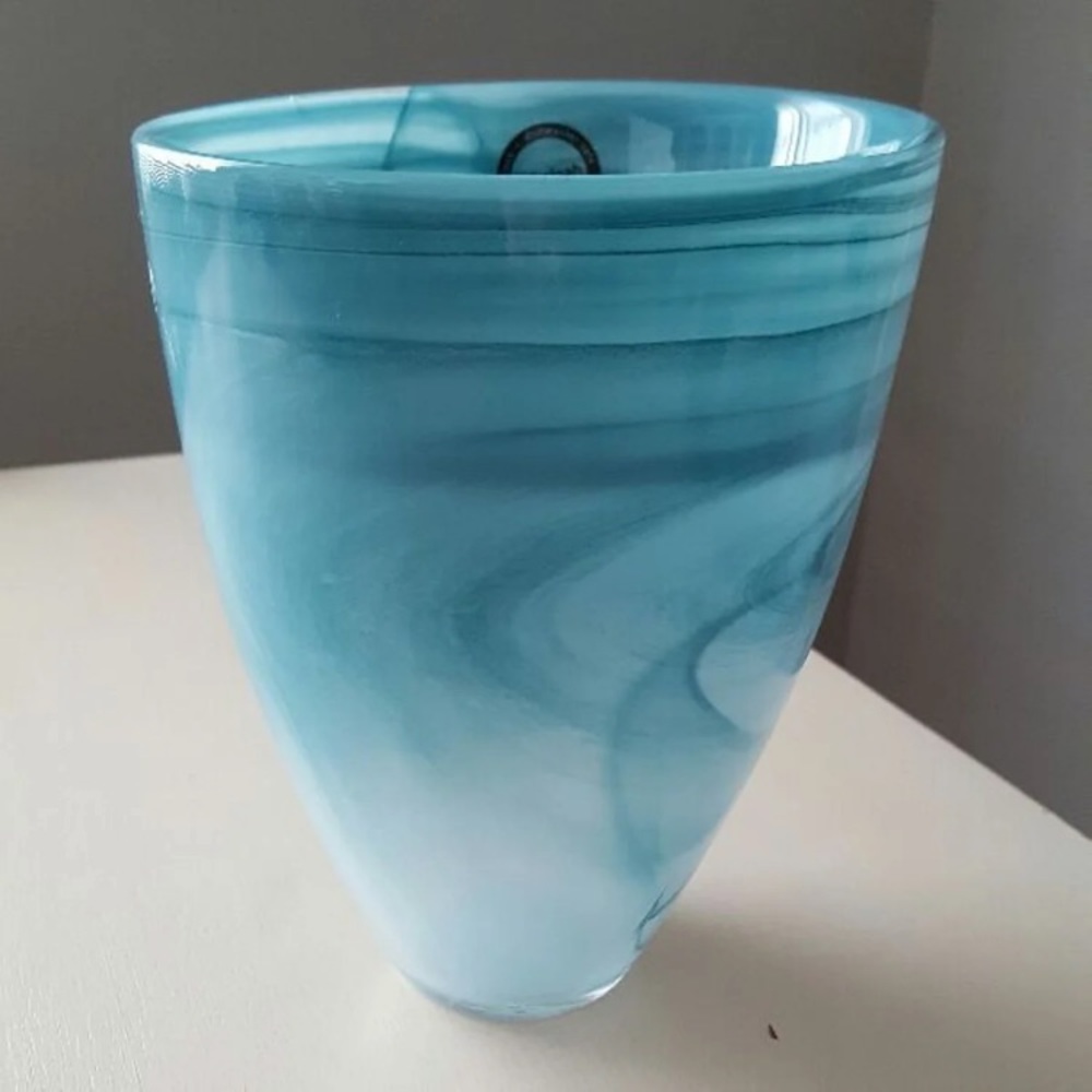 Turquoise Polished Alabaster Vase